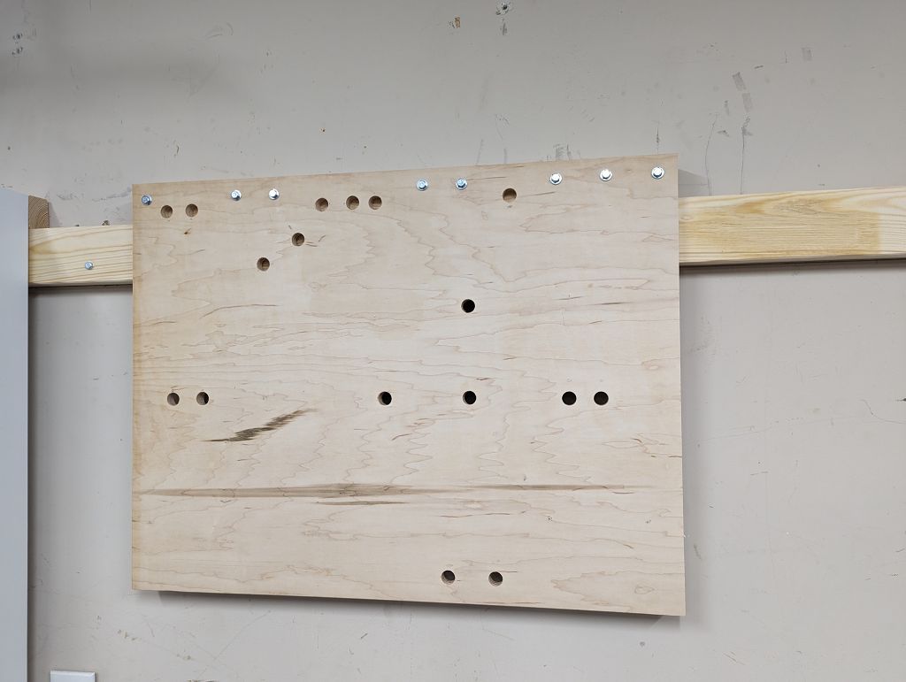 modular clamp wall holes and french cleat attached