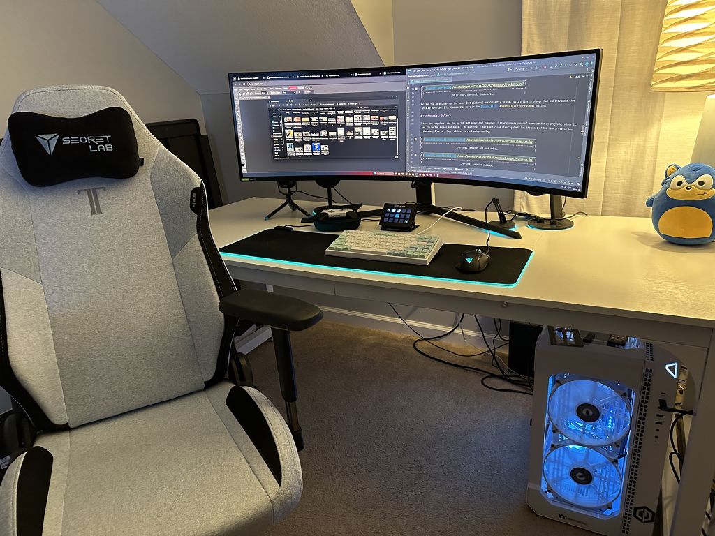 personal computer and desk setup