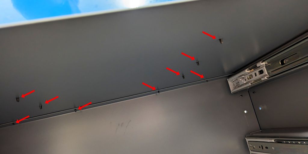 router table drawer fit issue hitting overhead screws