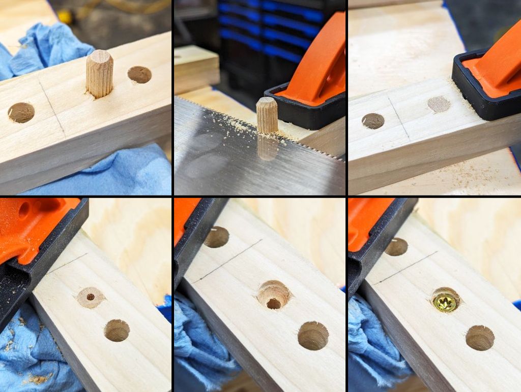 bookshelf diy drilling dowel pins 9