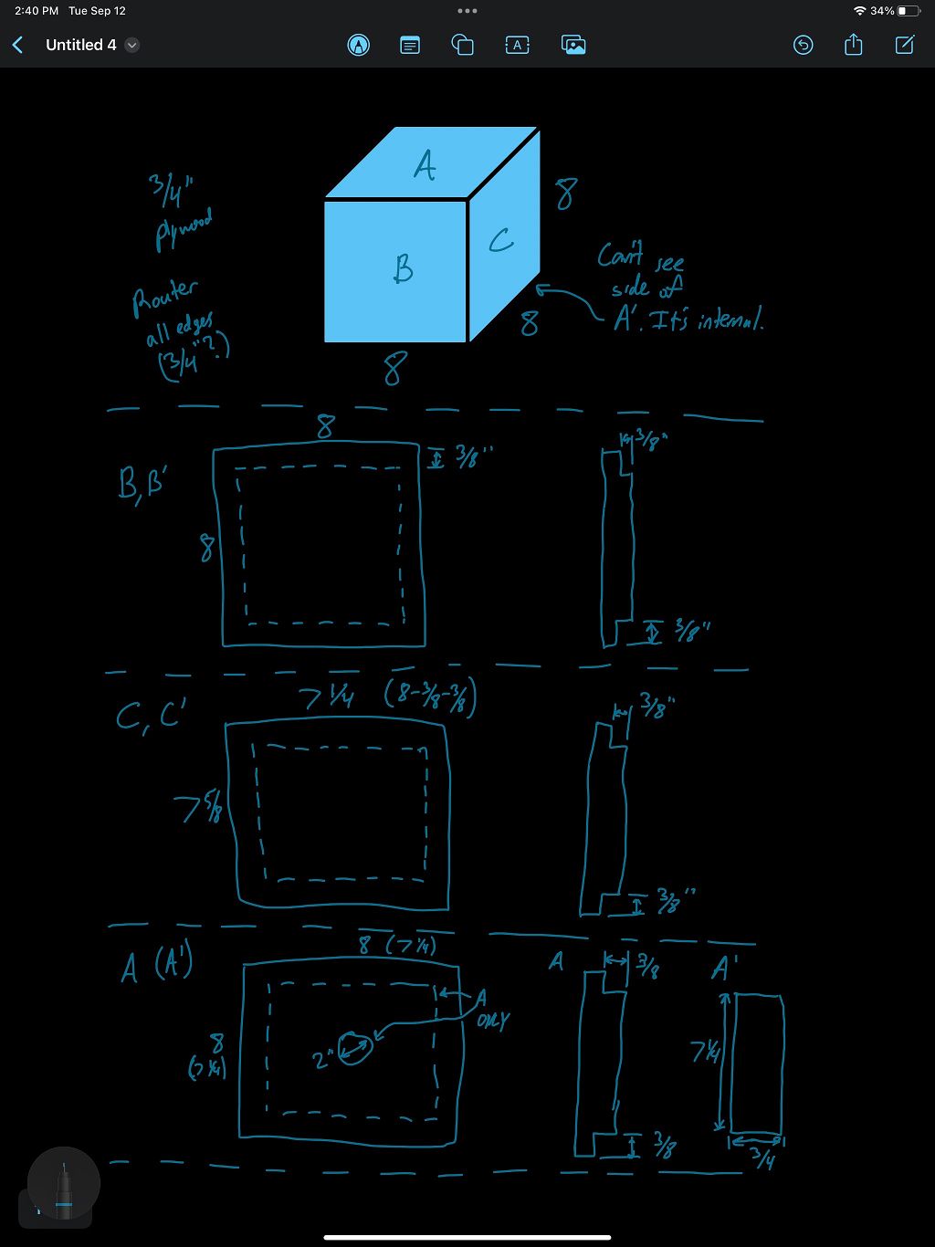 Initial design for hair bow box